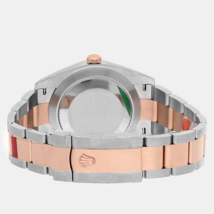 Pre Owned Rolex Datejust 126301 Automatic Brown 18k Rose Gold Stainless Steel Men's Wristwatch 41 mm