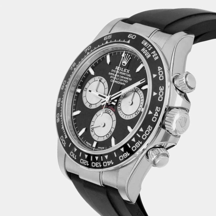 Pre Owned Rolex Cosmograph Daytona 126519LN-0002 Automatic Black 18k White Gold Men's Wristwatch 40 mm