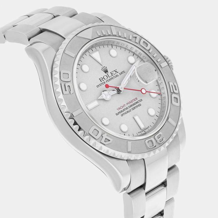 Pre Owned Rolex Yacht-Master 16622 Automatic Silver Platinum Men's Wristwatch 40 mm