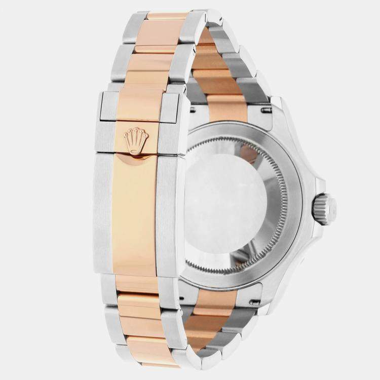 Pre Owned Rolex Yacht-Master 126621 Automatic Black 18k Rose Gold Stainless Steel Men's Wristwatch 40 mm