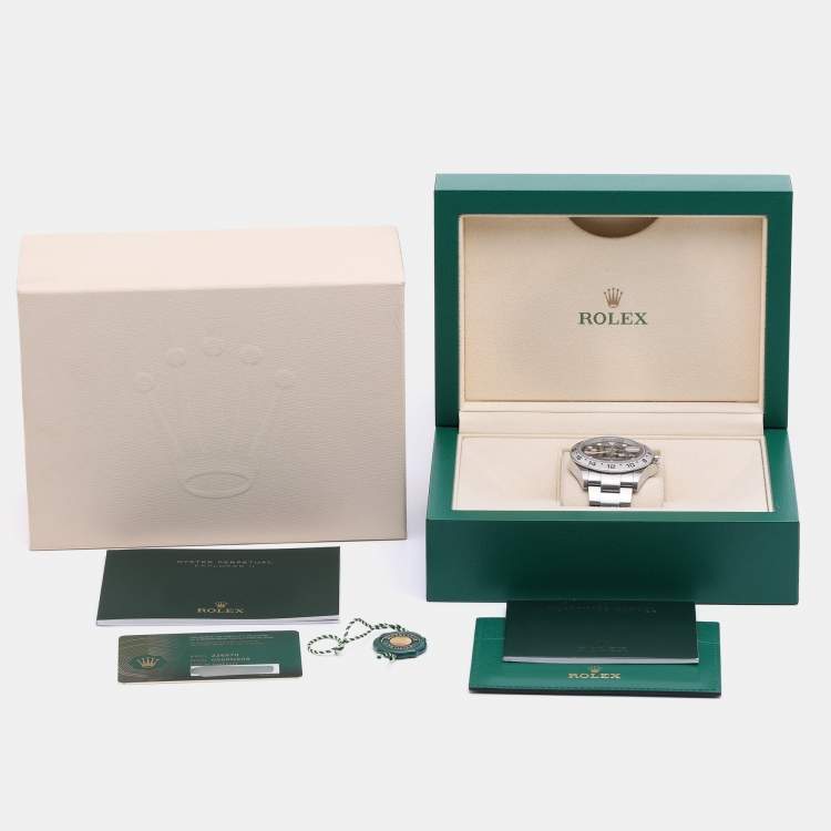 Pre Owned Rolex Black Stainless Steel Explorer II 226570 Men's Wristwatch 41.5 mm