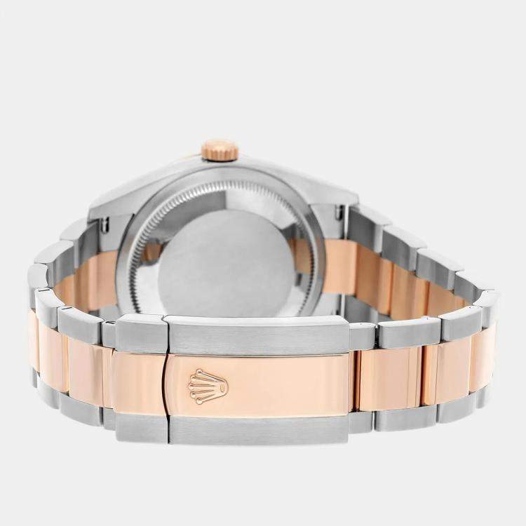 Pre Owned Rolex Datejust 126201 Automatic Grey 18k Rose Gold Stainless Steel Men's Wristwatch 36 mm