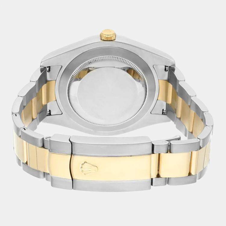 Pre Owned Rolex Datejust 116333 Automatic Black 18k Yellow Gold Stainless Steel Men's Wristwatch 41 mm