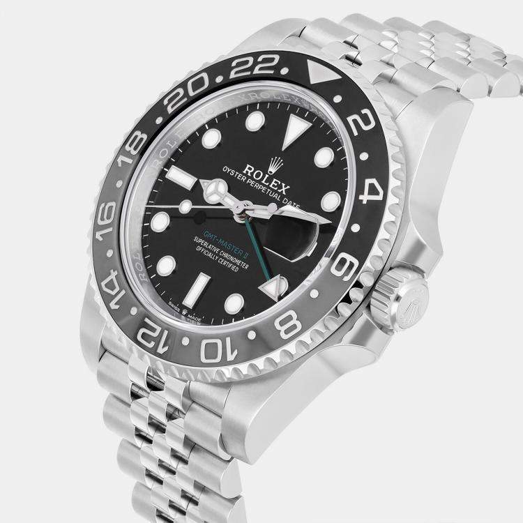 Pre Owned Rolex GMT-Master II 126710GRNR Automatic Black Stainless Steel Men's Wristwatch 40 mm