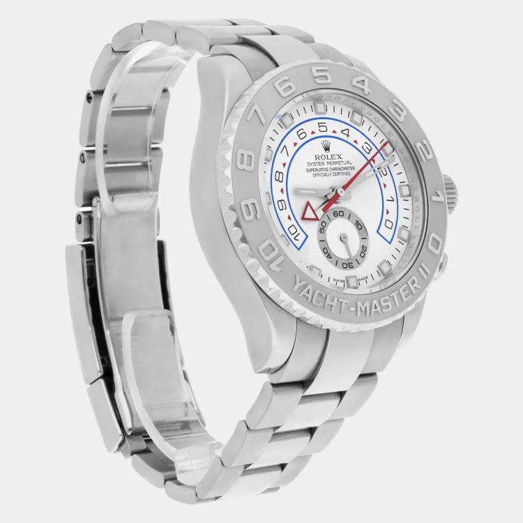 Pre Owned Rolex Yacht-Master II 116689 Automatic White 18k White Gold Men's Wristwatch 44 mm