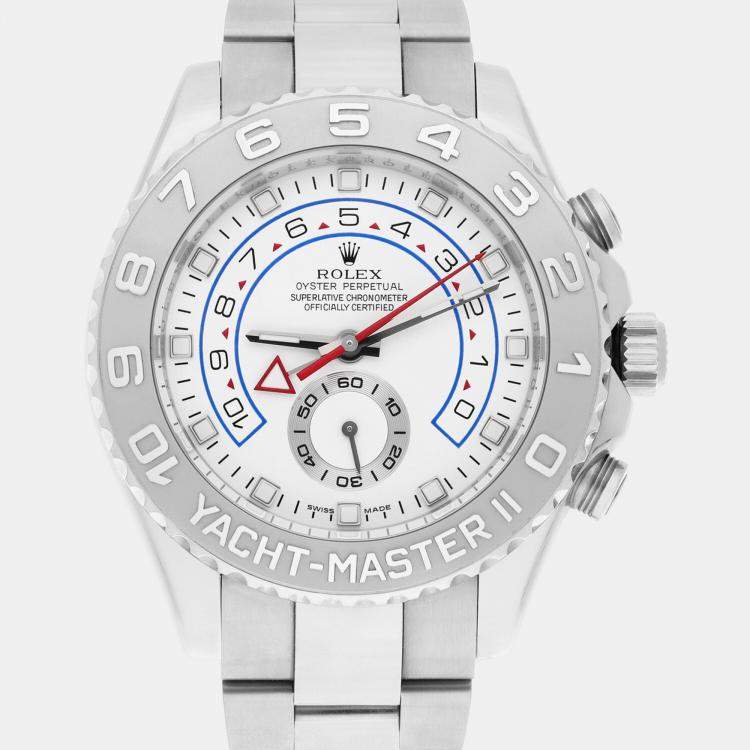 Pre Owned Rolex Yacht-Master II 116689 Automatic White 18k White Gold Men's Wristwatch 44 mm