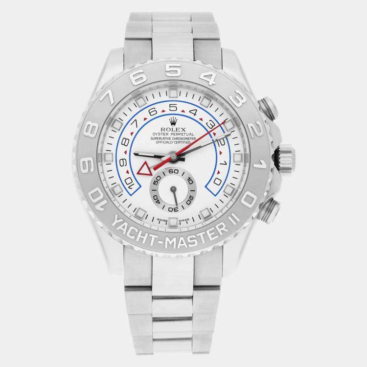 Pre Owned Rolex Yacht-Master II 116689 Automatic White 18k White Gold Men's Wristwatch 44 mm