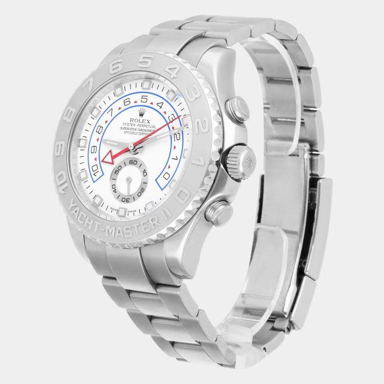 Pre Owned Rolex Yacht-Master II 116689 Automatic White 18k White Gold Men's Wristwatch 44 mm