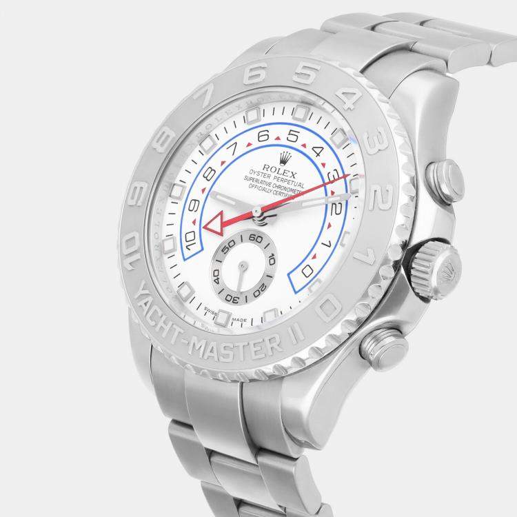 Pre Owned Rolex Yacht-Master II 116689 Automatic White 18k White Gold Men's Wristwatch 44 mm