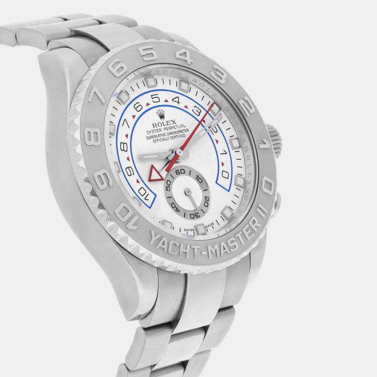 Pre Owned Rolex Yacht-Master II 116689 Automatic White 18k White Gold Men's Wristwatch 44 mm