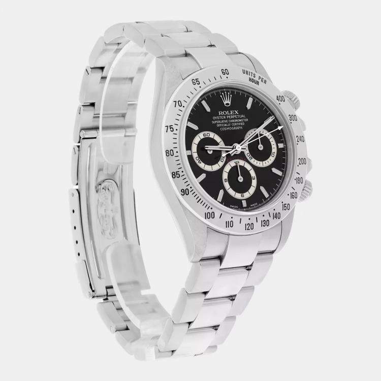 Pre Owned Rolex Cosmograph Daytona 16520 Automatic Black Stainless Steel Men's Wristwatch 40 mm