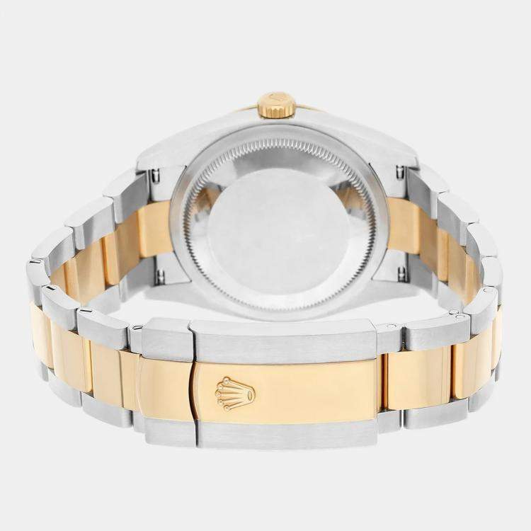 Pre Owned Rolex Datejust 126203-0040 Automatic Champagne 18k Yellow Gold Stainless Steel Men's Wristwatch 36 mm