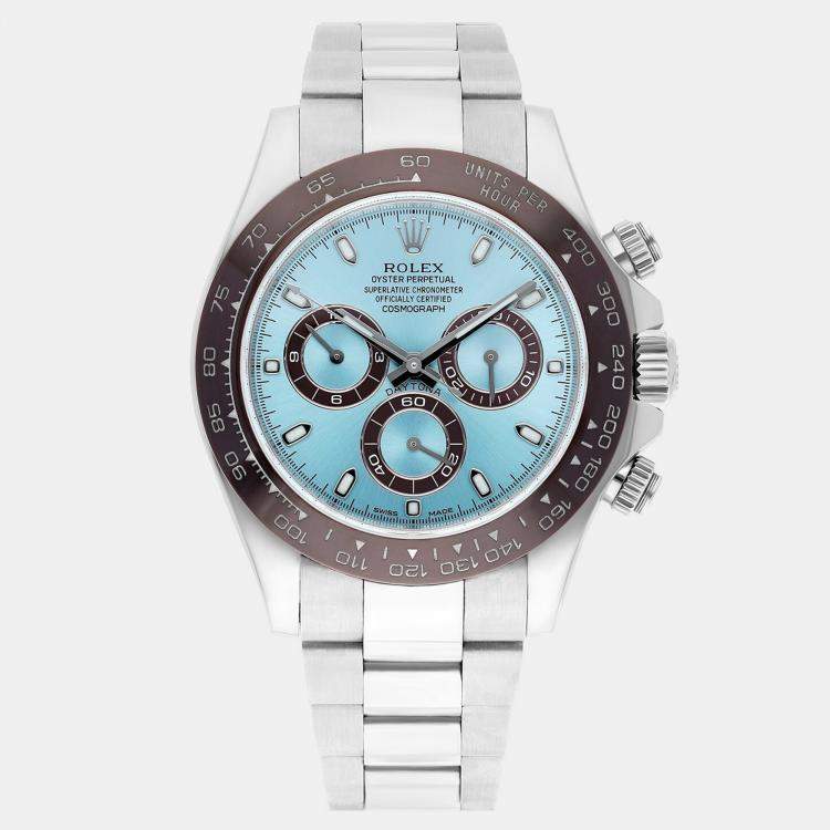 Pre Owned Rolex Cosmograph Daytona 116506 Automatic Blue Platinum Men's Wristwatch 40 mm