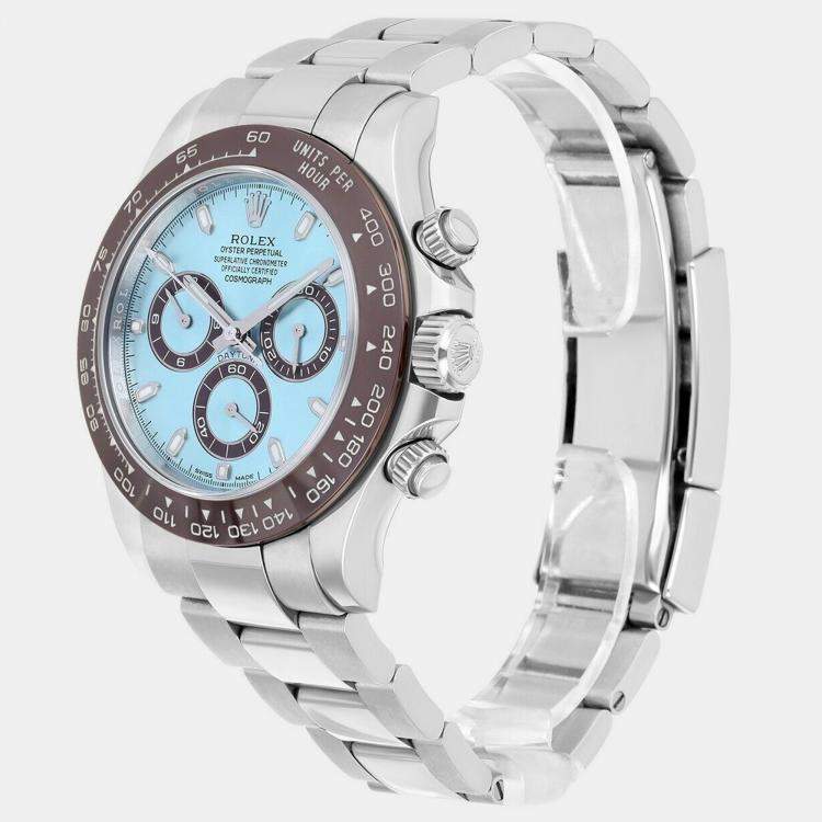 Pre Owned Rolex Cosmograph Daytona 116506 Automatic Blue Platinum Men's Wristwatch 40 mm
