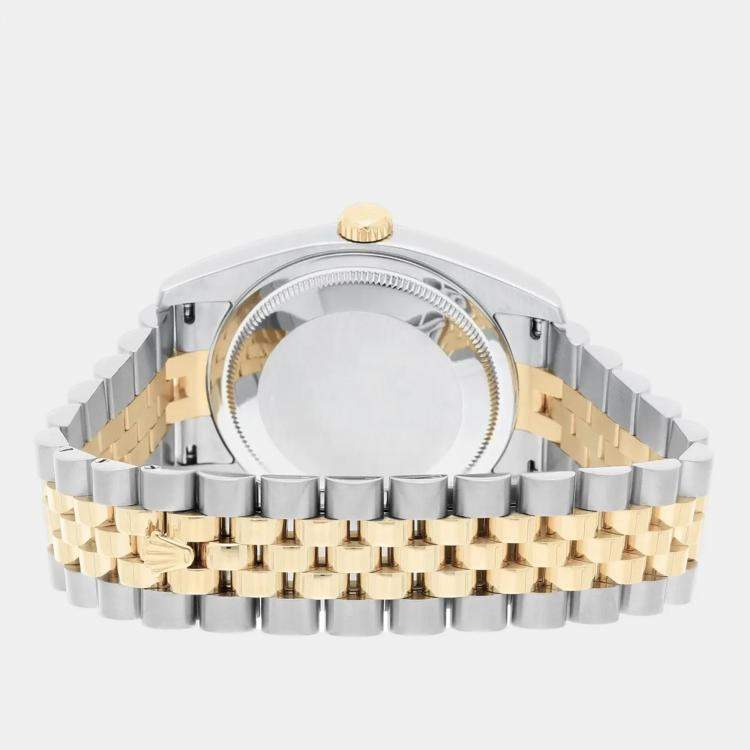 Pre Owned Rolex Datejust 116233 Automatic Black 18k Yellow Gold Stainless Steel Men's Wristwatch 36 mm