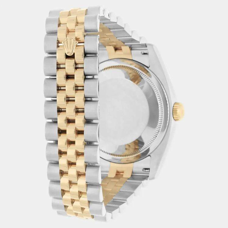 Pre Owned Rolex Datejust 116233 Automatic Champagne 18k Yellow Gold Stainless Steel Men's Wristwatch 36 mm