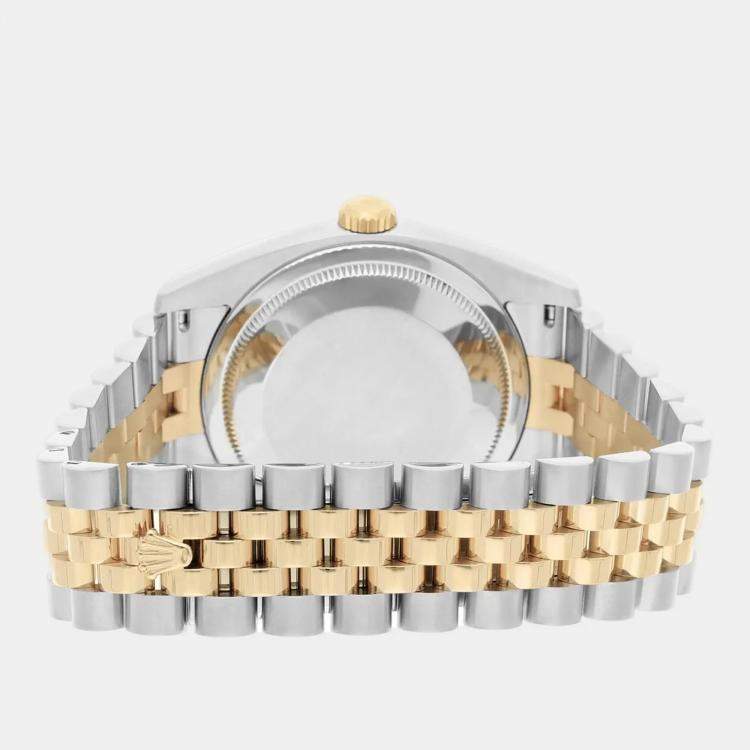 Pre Owned Rolex Datejust 116233 Automatic Champagne 18k Yellow Gold Stainless Steel Men's Wristwatch 36 mm