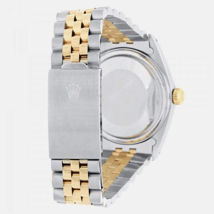 Pre Owned Rolex Datejust 16013 Automatic Champagne 18k Yellow Gold Stainless Steel Men's Wristwatch 36 mm