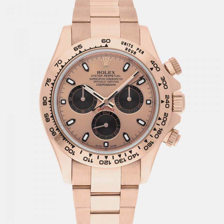 Pre Owned Rolex Cosmograph Daytona 116505 Automatic Pink 18k Rose Gold Men's Wristwatch 40 mm