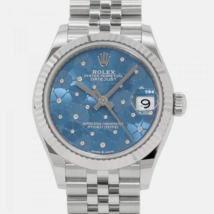 Pre Owned Rolex Datejust 278274 Automatic Blue 18k White Gold Stainless Steel Men's Wristwatch 31 mm