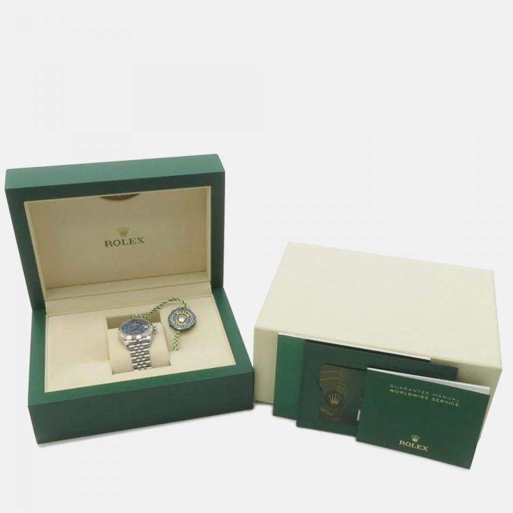 Pre Owned Rolex Datejust 278274 Automatic Blue 18k White Gold Stainless Steel Men's Wristwatch 31 mm