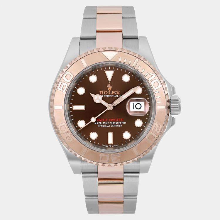 Pre Owned Rolex Yacht Master 126621 Automatic Chocolate Dial 18K Rose Gold Stainless Steel Men's Wristwatch 40 mm