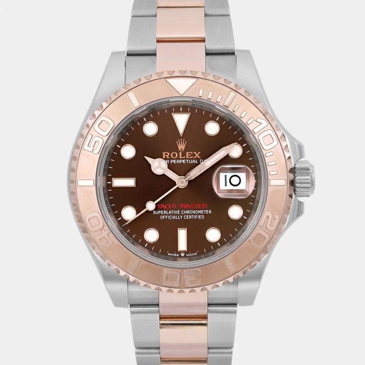 Pre Owned Rolex Yacht Master 126621 Automatic Chocolate Dial 18K Rose Gold Stainless Steel Men's Wristwatch 40 mm