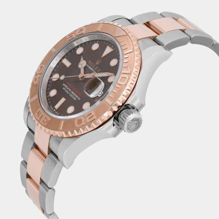 Pre Owned Rolex Yacht Master 126621 Automatic Chocolate Dial 18K Rose Gold Stainless Steel Men's Wristwatch 40 mm