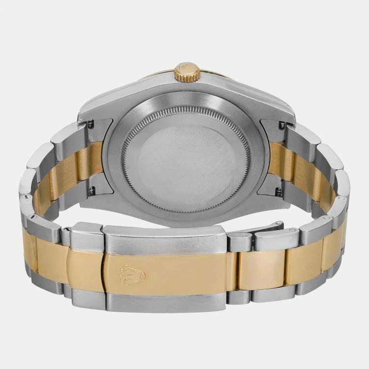 Pre Owned Rolex Datejust II 116333 Automatic Black Dial 18K Yellow Gold Stainless Steel Men's Wristwatch 41 mm