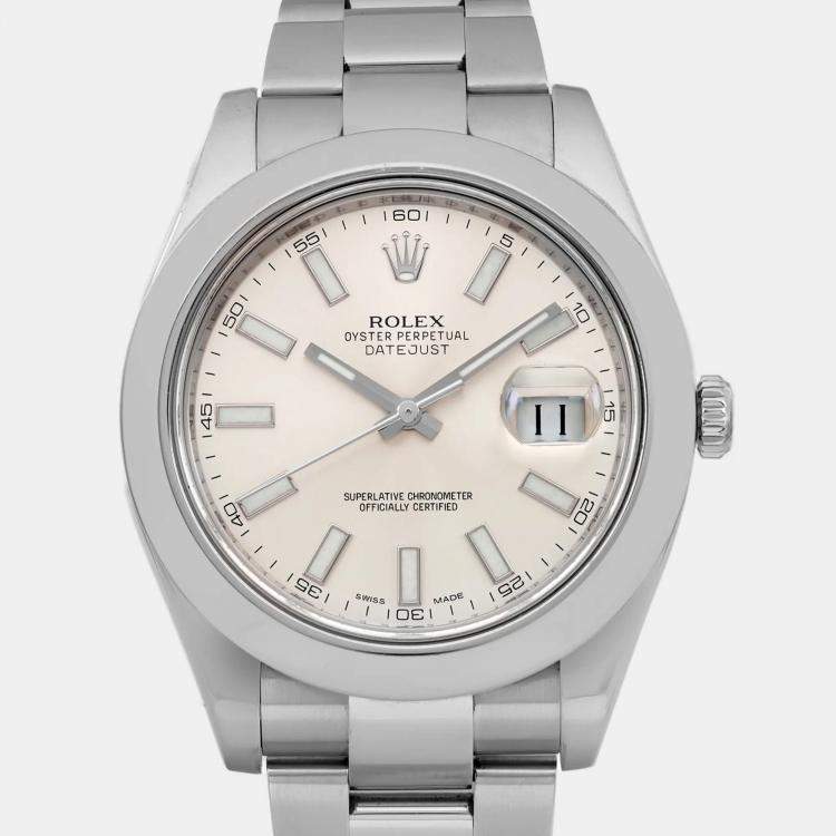 Pre Owned Rolex Datejust II 116300 Automatic Silver Dial Stainless Steel Men's Wristwatch 41 mm
