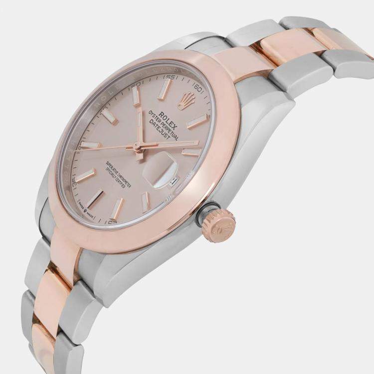 Pre Owned Rolex Datejust 126301 Automatic Sundust Dial Stainless Steel 18K Rose Gold Men's Wristwatch 41 mm