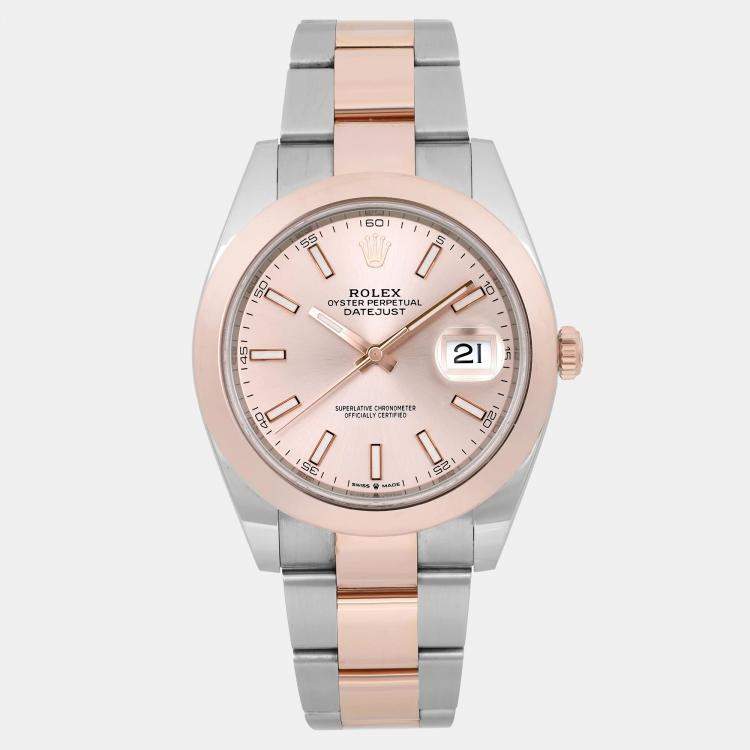 Pre Owned Rolex Datejust 126301 Automatic Sundust Dial Stainless Steel 18K Rose Gold Men's Wristwatch 41 mm