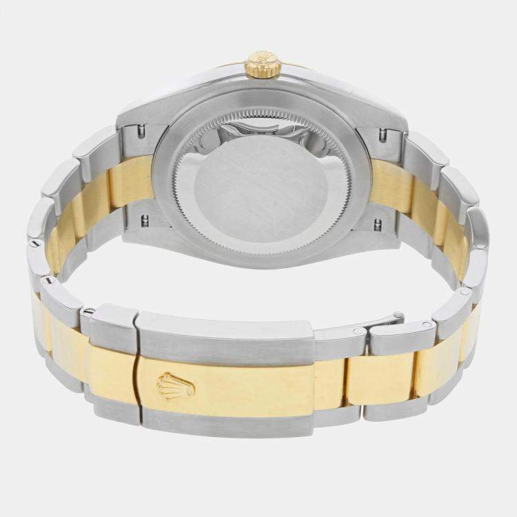 Pre Owned Rolex Datejust 126333 Automatic Slate Wimbledon Dial 18K Yellow Gold Stainless Steel Men's Wristwatch 41 mm