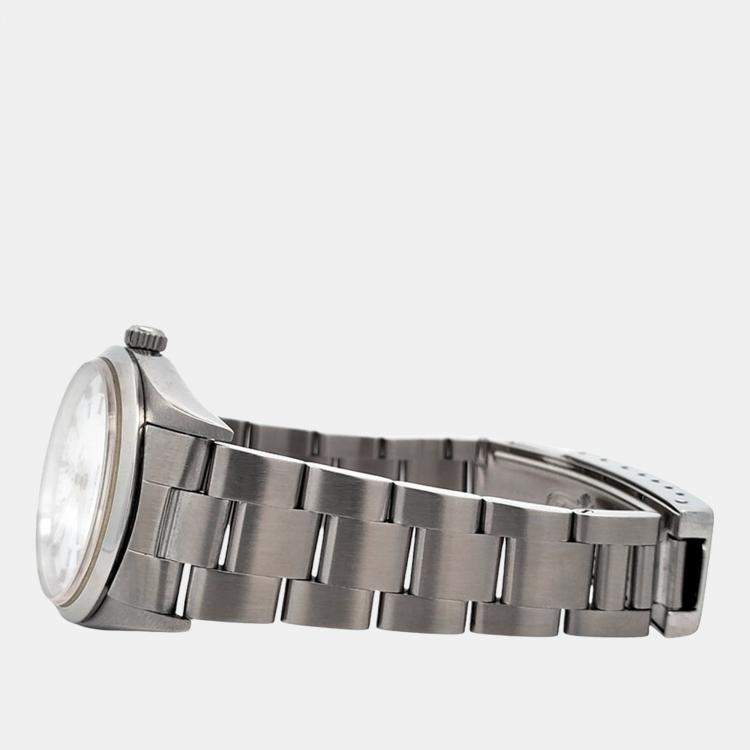 Pre Owned Rolex Air-King 14000 Automatic White Stainless Steel Men's Wristwatch 34 mm