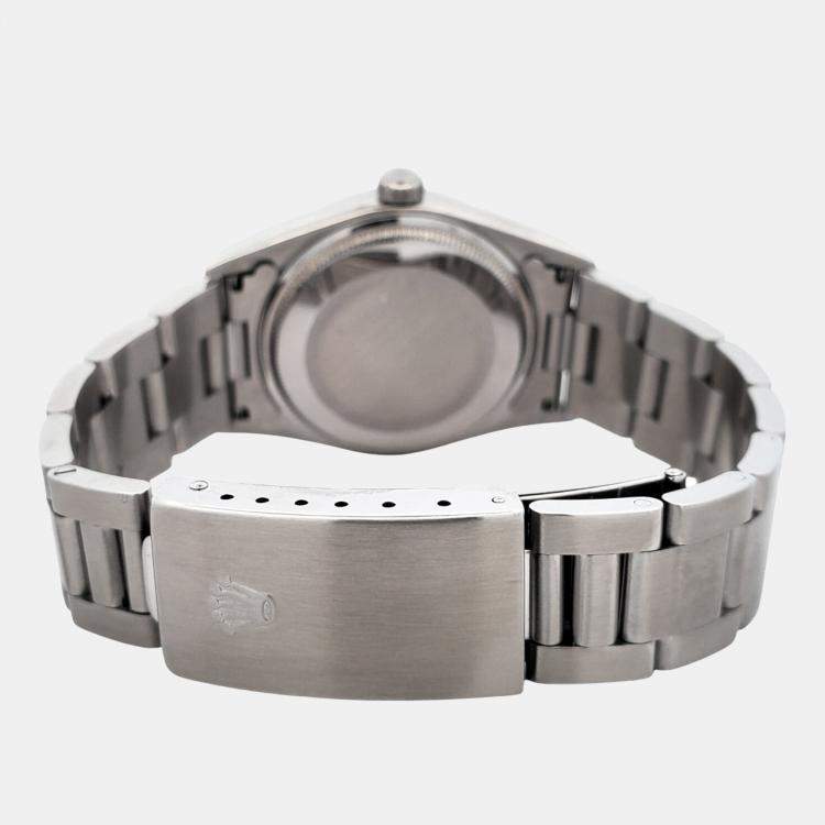 Pre Owned Rolex Air-King 14000 Automatic White Stainless Steel Men's Wristwatch 34 mm
