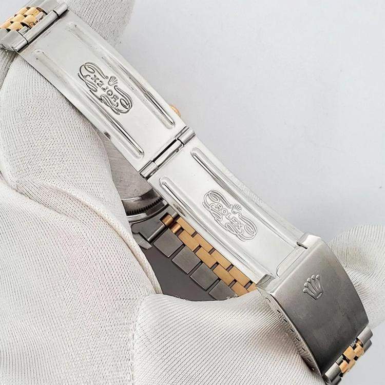 Pre Owned Rolex Datejust 16233 Automatic Champagne 18k Yellow Gold Stainless Steel Men's Wristwatch 36 mm
