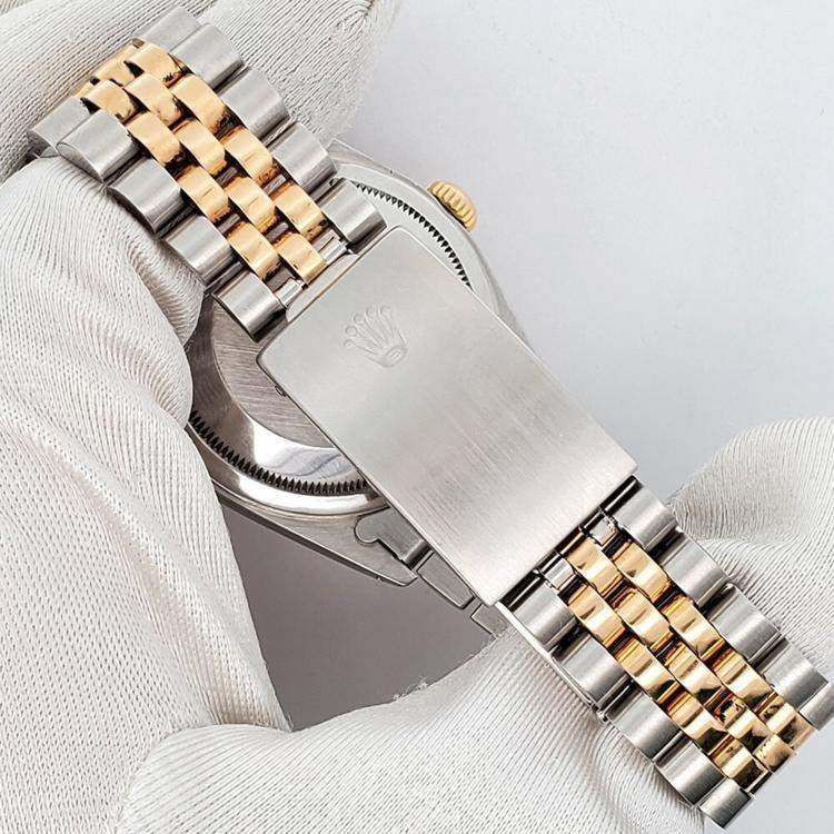 Pre Owned Rolex Datejust 16233 Automatic Champagne 18k Yellow Gold Stainless Steel Men's Wristwatch 36 mm