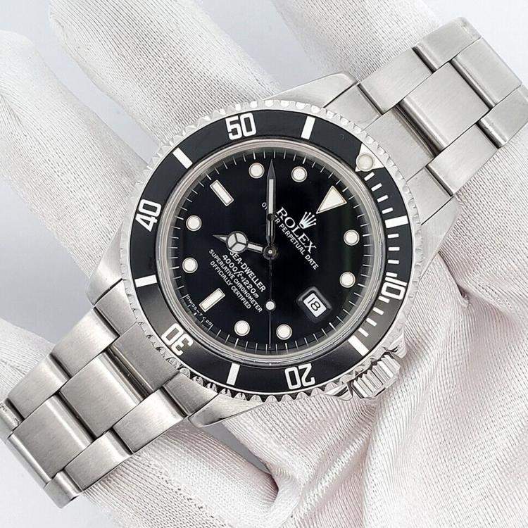 Pre Owned Rolex Sea-Dweller 16600 Automatic Black Stainless Steel Men's Wristwatch 40 mm