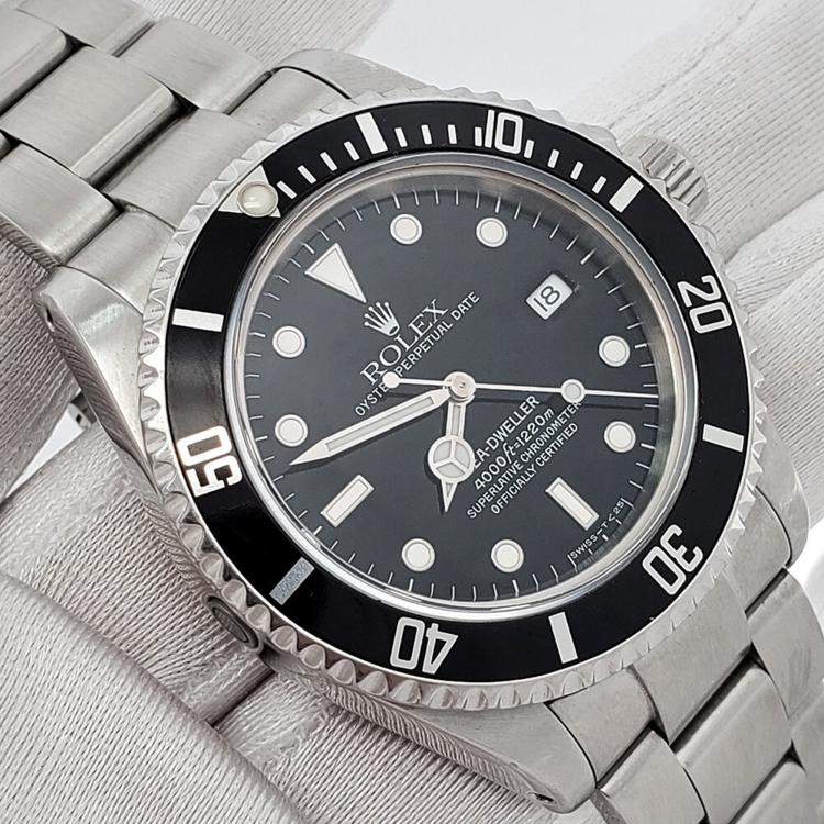 Pre Owned Rolex Sea-Dweller 16600 Automatic Black Stainless Steel Men's Wristwatch 40 mm
