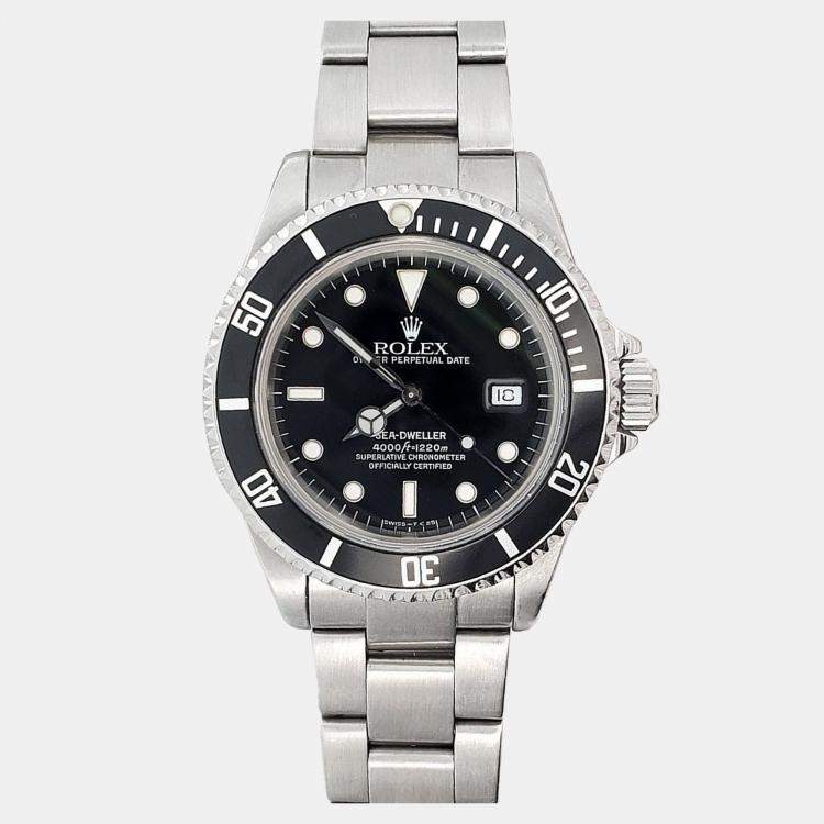 Pre Owned Rolex Sea-Dweller 16600 Automatic Black Stainless Steel Men's Wristwatch 40 mm