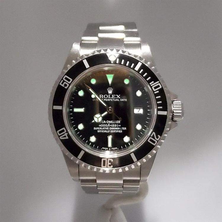 Pre Owned Rolex Sea-Dweller 16600 Automatic Black Stainless Steel Men's Wristwatch 40 mm
