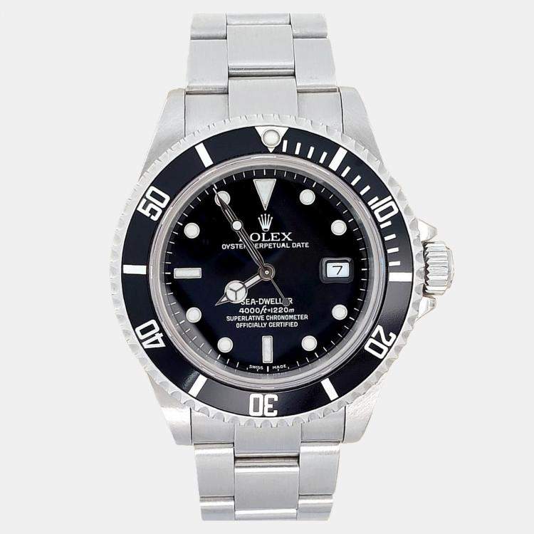 Pre Owned Rolex Sea-Dweller 16600 Automatic Black Stainless Steel Men's Wristwatch 40 mm