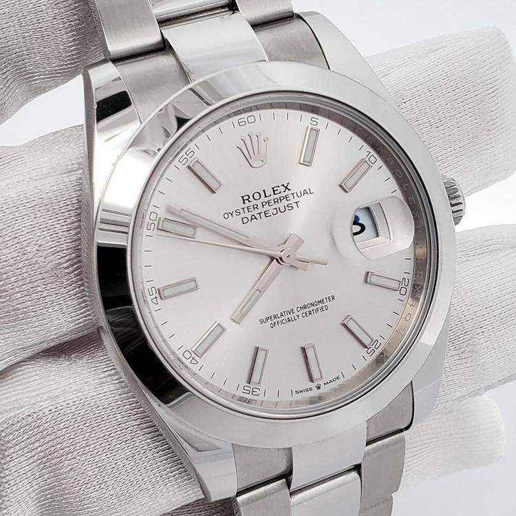 Pre Owned Rolex Datejust 126300 Automatic Silver Stainless Steel Men's Wristwatch 41 mm