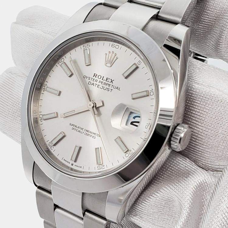 Pre Owned Rolex Datejust 126300 Automatic Silver Stainless Steel Men's Wristwatch 41 mm