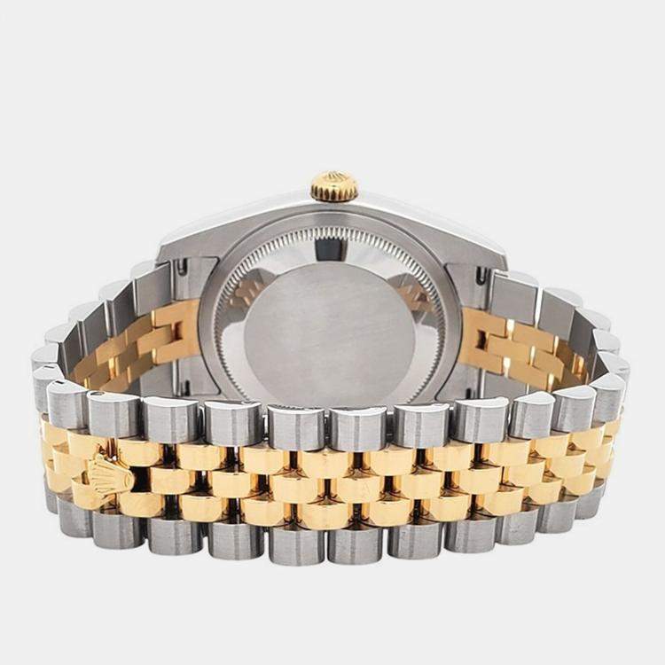 Pre Owned Rolex Datejust 116233 Automatic Champagne Diamond 18k Yellow Gold Stainless Steel Men's Wristwatch 36 mm