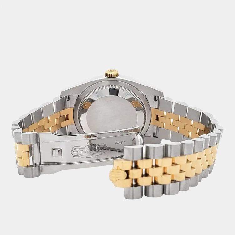 Pre Owned Rolex Datejust 116233 Automatic Champagne Diamond 18k Yellow Gold Stainless Steel Men's Wristwatch 36 mm