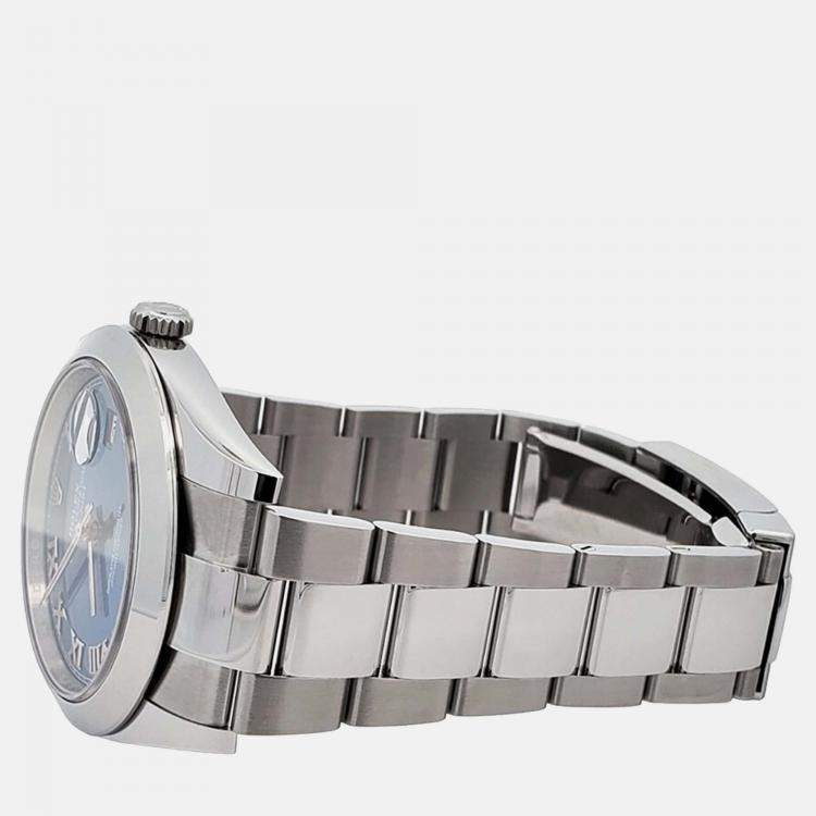 Pre Owned Rolex Datejust 126300 Automatic Blue Stainless Steel Men's Wristwatch 41 mm