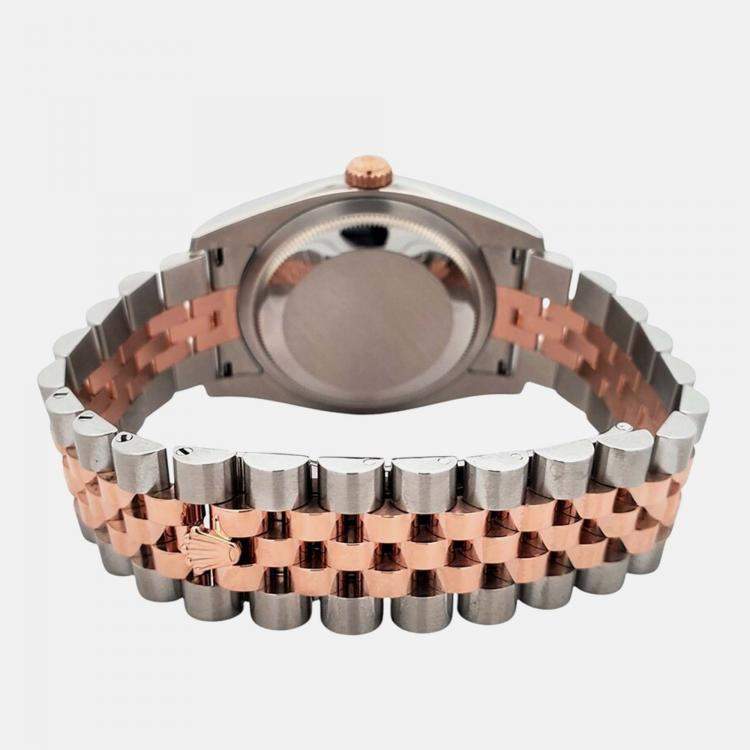Pre Owned Rolex Datejust 116231 Automatic White 18K Rose Gold Stainless Steel Men’s Wristwatch 36 mm