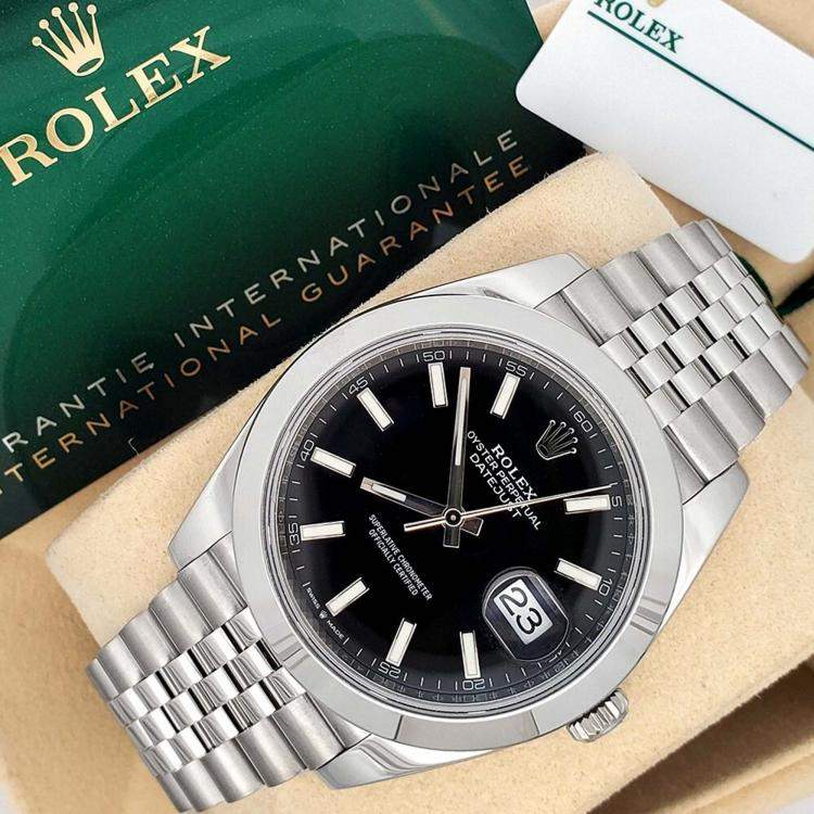 Pre Owned Rolex Datejust 126300 Automatic Black Stainless Steel Men’s Wristwatch 41 mm