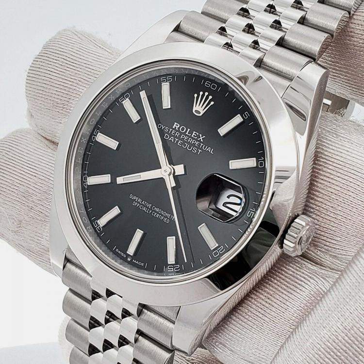 Pre Owned Rolex Datejust 126300 Automatic Black Stainless Steel Men’s Wristwatch 41 mm